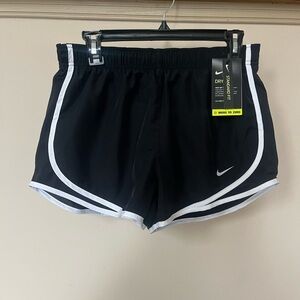 Nike Women's Black and White Athletic Shorts